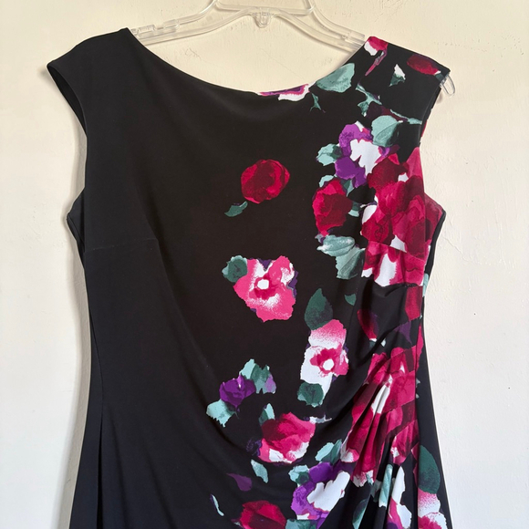 Women's Lauren Ralph Lauren Petites Black Floral Sheath Dress 10P - Picture 4 of 13